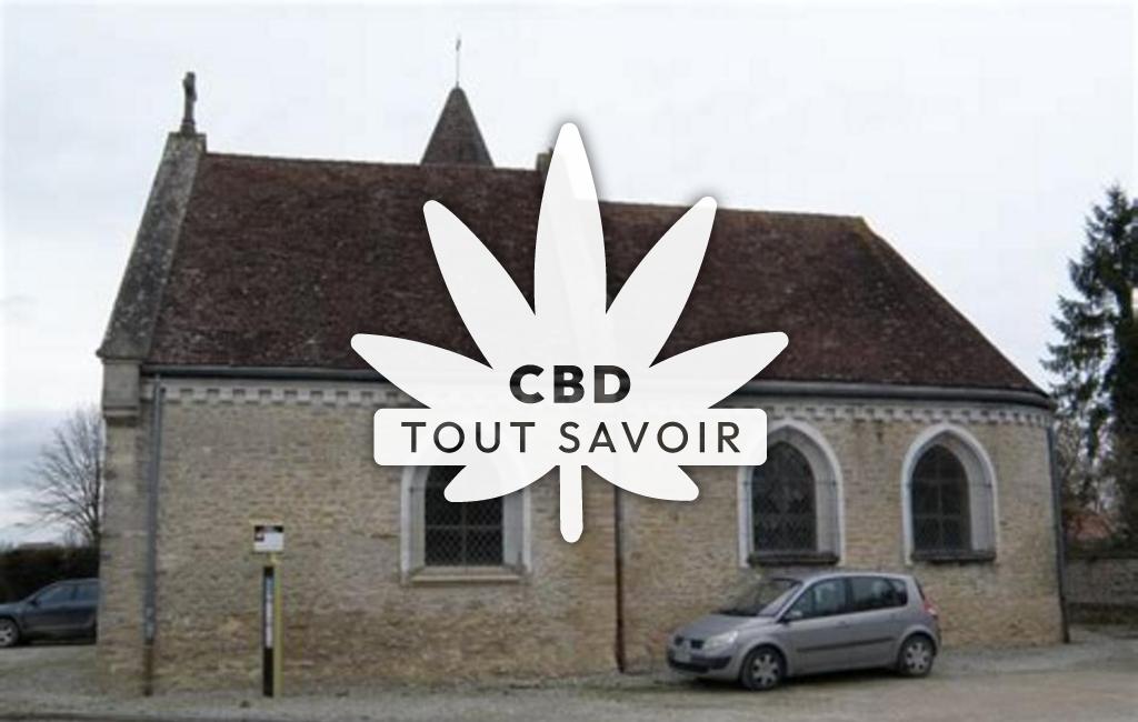 Village à Saint-Thibault avec feuille Cannabis CBD