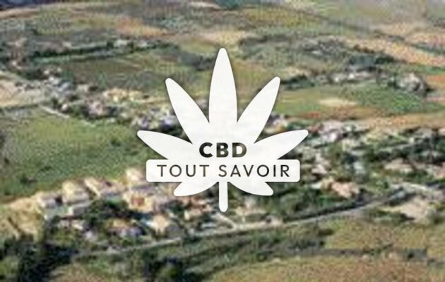 Village à Berriac avec feuille Cannabis CBD