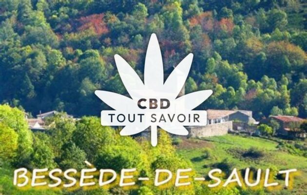 Village à Bessede-de-Sault avec feuille Cannabis CBD