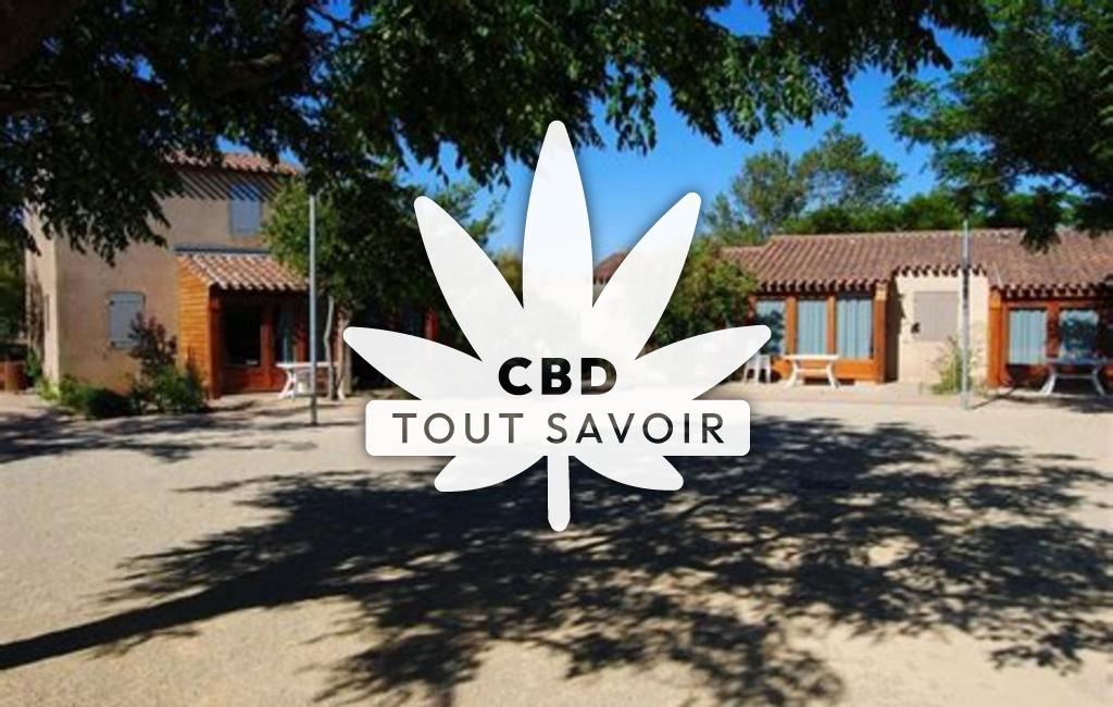 Village à Camplong-D'Aude avec feuille Cannabis CBD