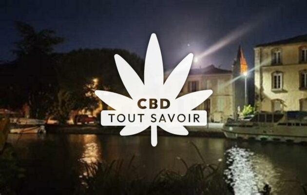 Village à Homps avec feuille Cannabis CBD