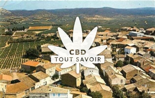 Village à Saint-Andre-de-Roquelongue avec feuille Cannabis CBD