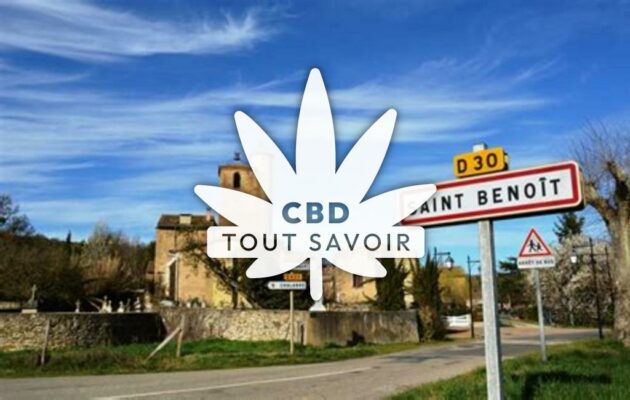 Village à Saint-Benoit avec feuille Cannabis CBD