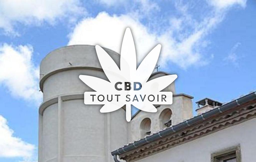 Village à Hounoux avec feuille Cannabis CBD