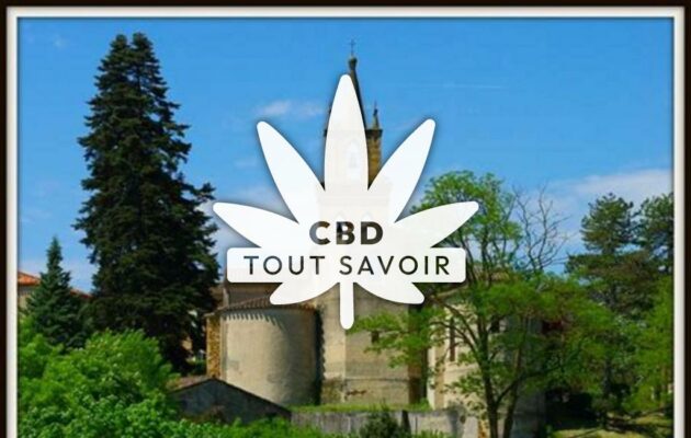 Village à La-Cassaigne avec feuille Cannabis CBD