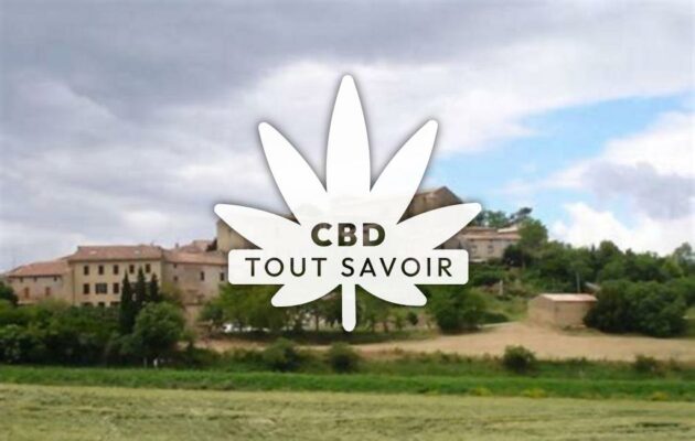 Village à Laurac avec feuille Cannabis CBD