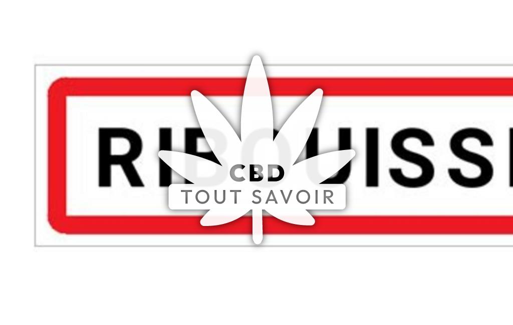 Village à Ribouisse avec feuille Cannabis CBD