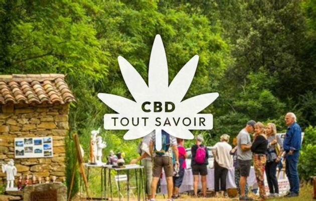 Village à Cournanel avec feuille Cannabis CBD