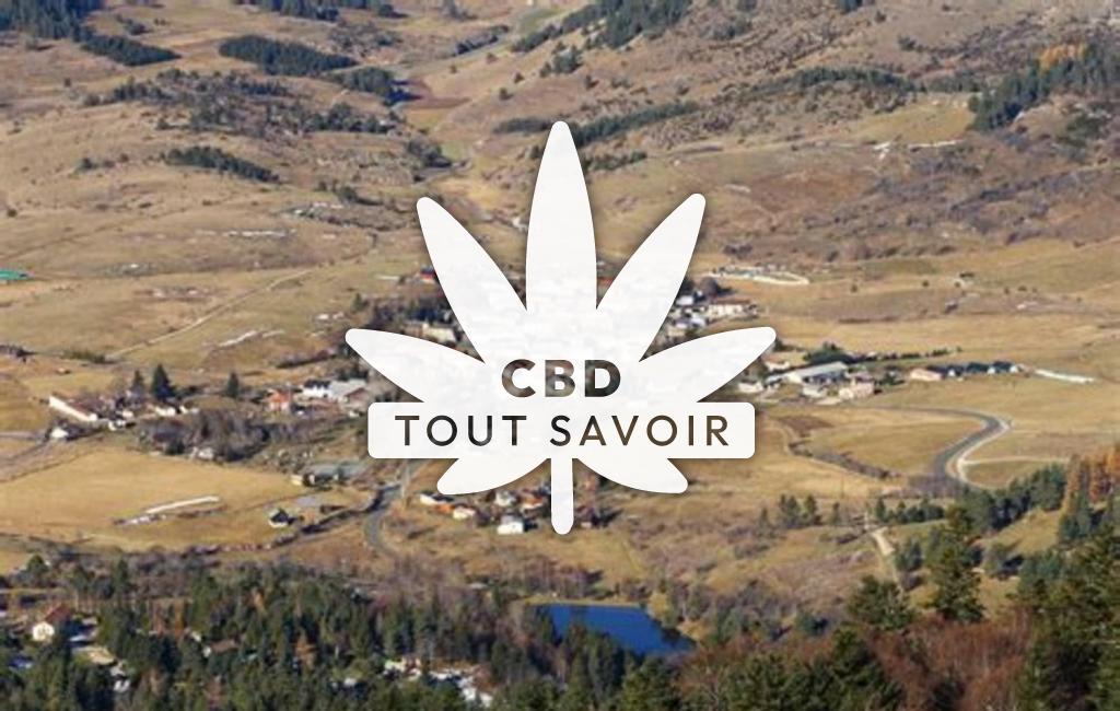 Village à Camurac avec feuille Cannabis CBD