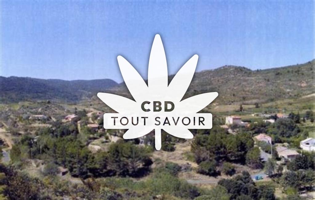 Village à Albas avec feuille Cannabis CBD