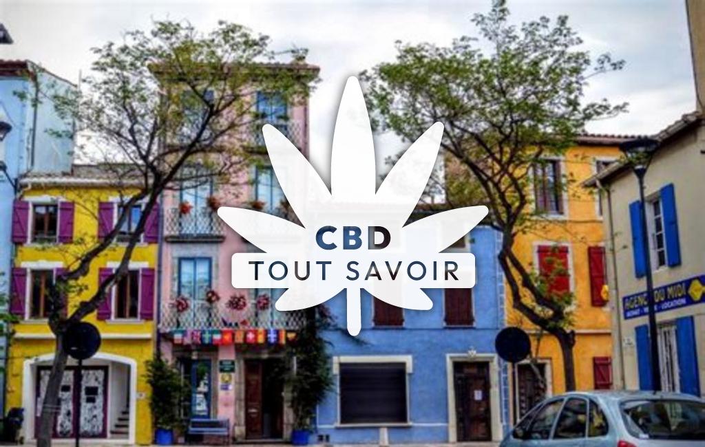 Village à Leucate avec feuille Cannabis CBD