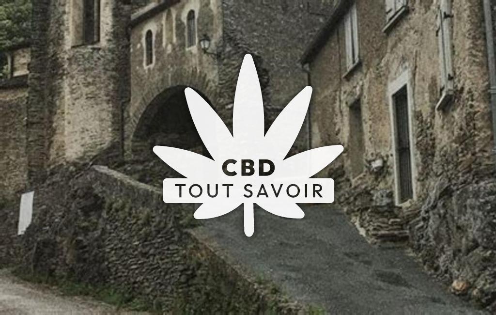 Village à La-Tourette-Cabardes avec feuille Cannabis CBD