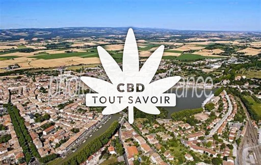 Village à CaSaintelnaudary avec feuille Cannabis CBD