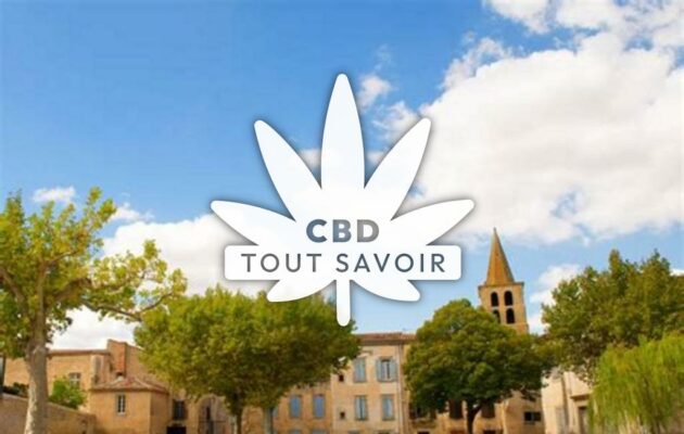 Village à Saint-Papoul avec feuille Cannabis CBD