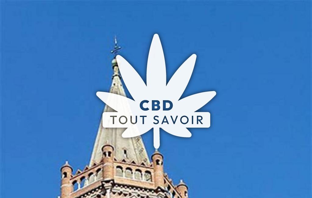 Village à Saint-Sernin avec feuille Cannabis CBD