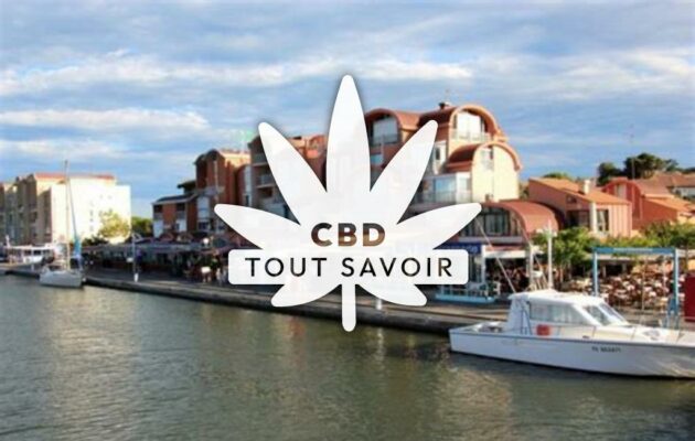 Village à Gruissan avec feuille Cannabis CBD