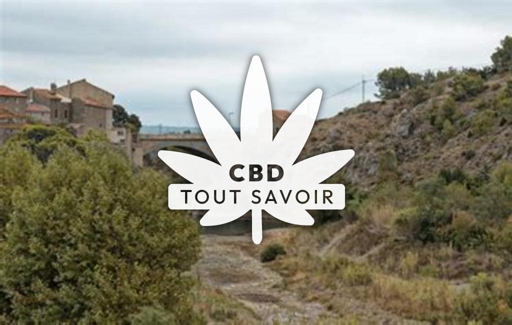 Village à Portel-des-Corbieres avec feuille Cannabis CBD