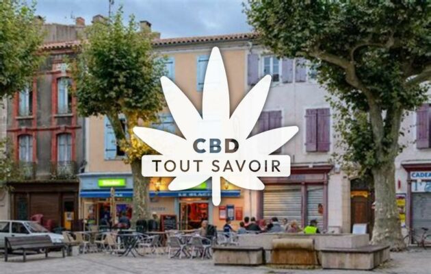 Village à Ginoles avec feuille Cannabis CBD