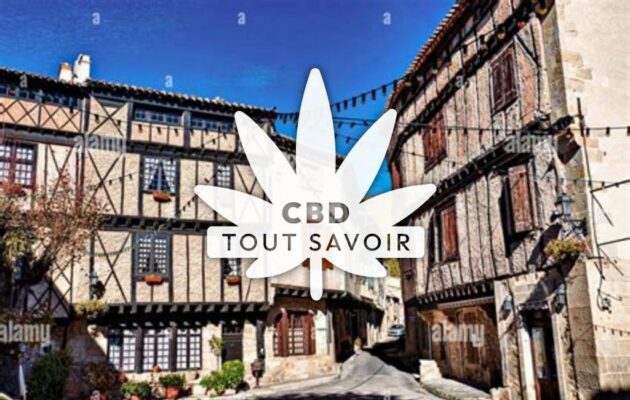 Village à Alet-les-Bains avec feuille Cannabis CBD