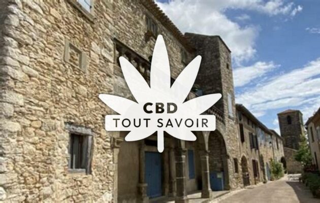 Village à Aragon avec feuille Cannabis CBD