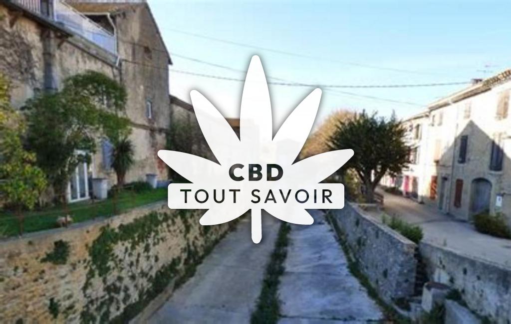 Village à Villegly avec feuille Cannabis CBD