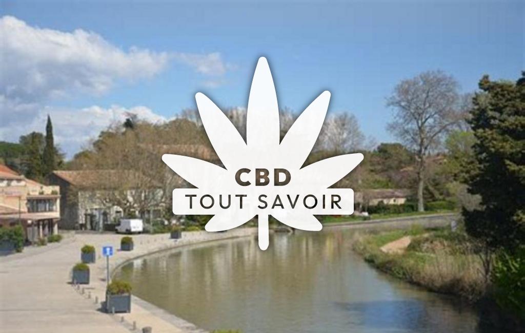 Village à La-Redorte avec feuille Cannabis CBD