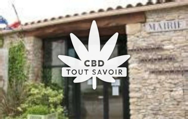 Village à Villedubert avec feuille Cannabis CBD