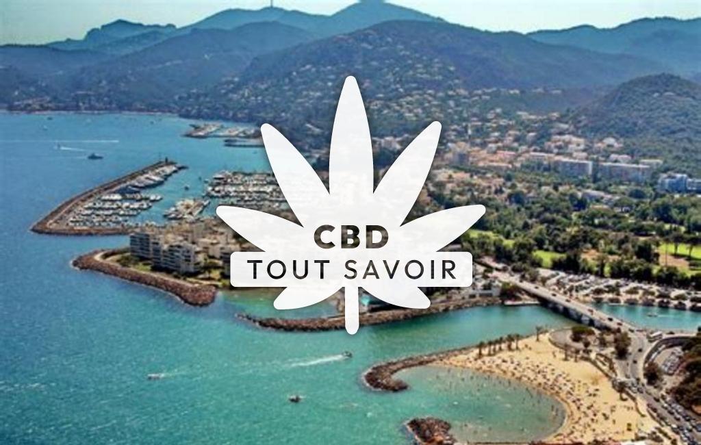 Village à Mandelieu-la-Napoule avec feuille Cannabis CBD