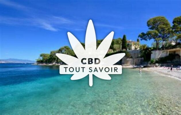 Village à Saint-Jean-Cap-Ferrat avec feuille Cannabis CBD