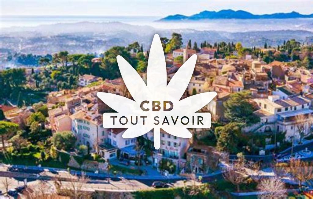 Village à Mougins avec feuille Cannabis CBD