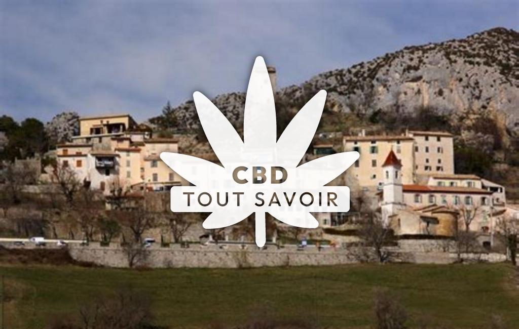 Village à La-Penne avec feuille Cannabis CBD