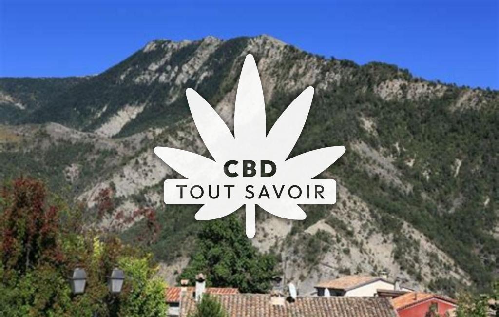 Village à Lieuche avec feuille Cannabis CBD