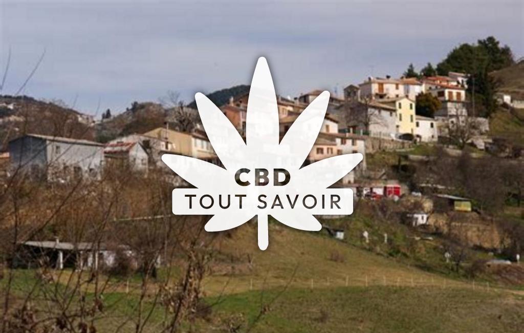 Village à Saint-Antonin avec feuille Cannabis CBD