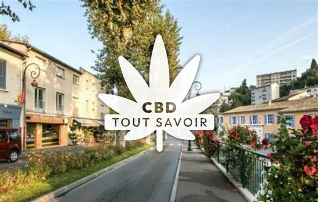 Village à Villeneuve-Loubet avec feuille Cannabis CBD