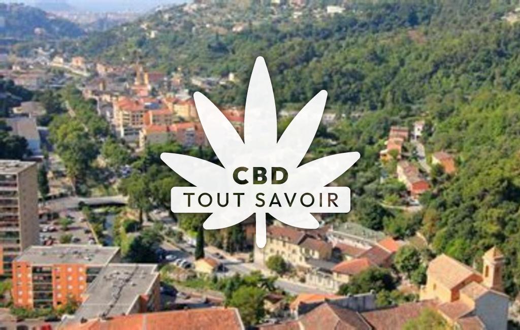 Village à Saint-Andre-de-la-Roche avec feuille Cannabis CBD