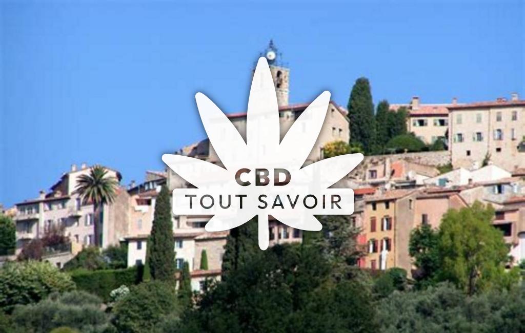 Village à Chateauneuf-Grasse avec feuille Cannabis CBD