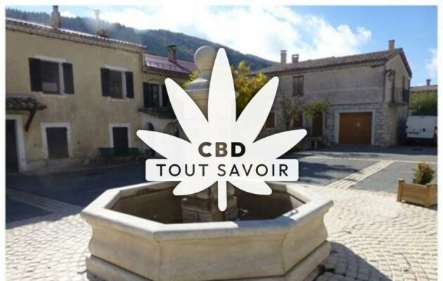 Village à Andon avec feuille Cannabis CBD