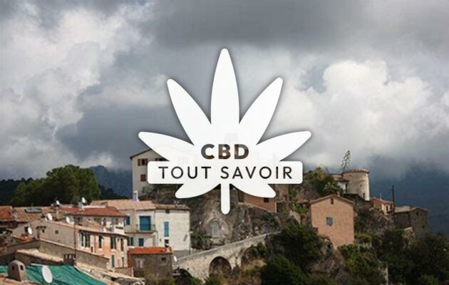 Village à Bonson avec feuille Cannabis CBD