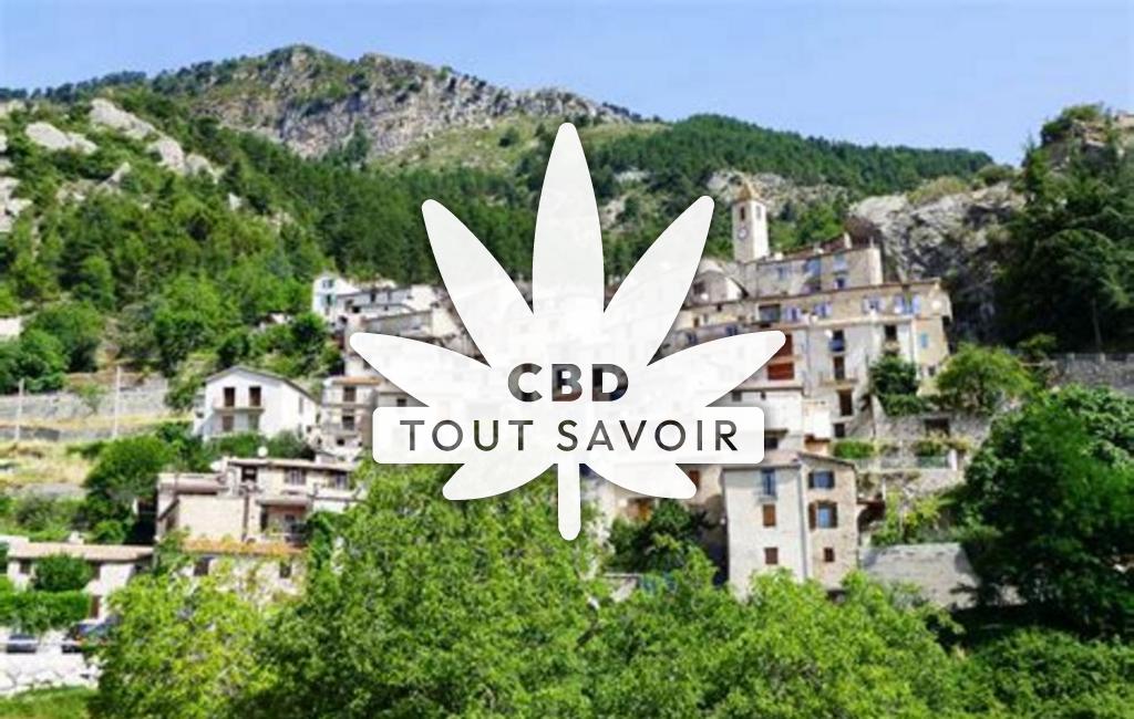 Village à Toudon avec feuille Cannabis CBD