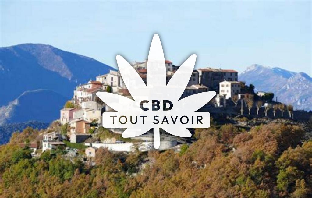 Village à Tourette-du-Chateau avec feuille Cannabis CBD