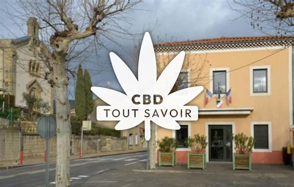 Village à Flaviac avec feuille Cannabis CBD