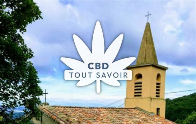 Village à Lyas avec feuille Cannabis CBD