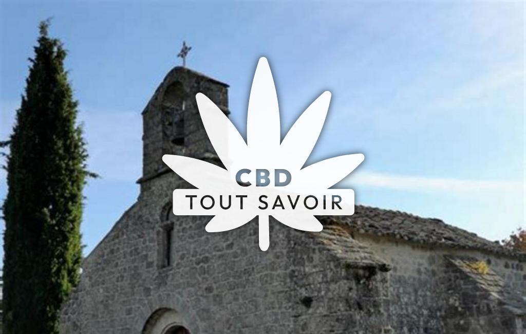 Village à Pourcheres avec feuille Cannabis CBD