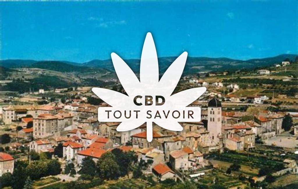 Village à Boulieu-les-Annonay avec feuille Cannabis CBD