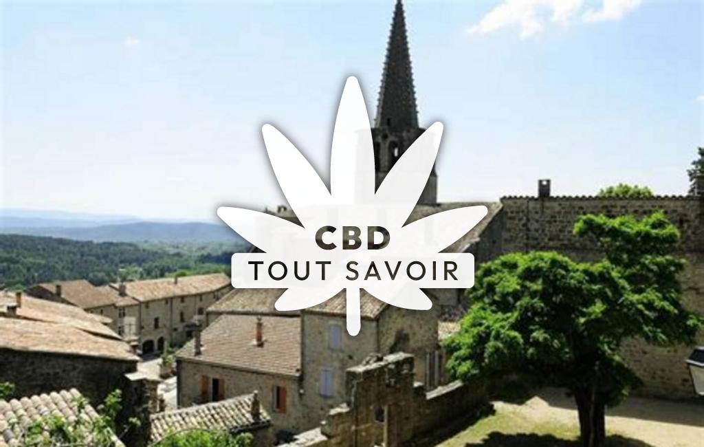 Village à Chassiers avec feuille Cannabis CBD