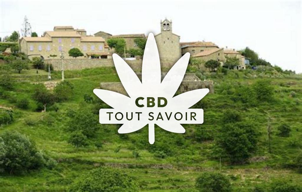 Village à Chazeaux avec feuille Cannabis CBD