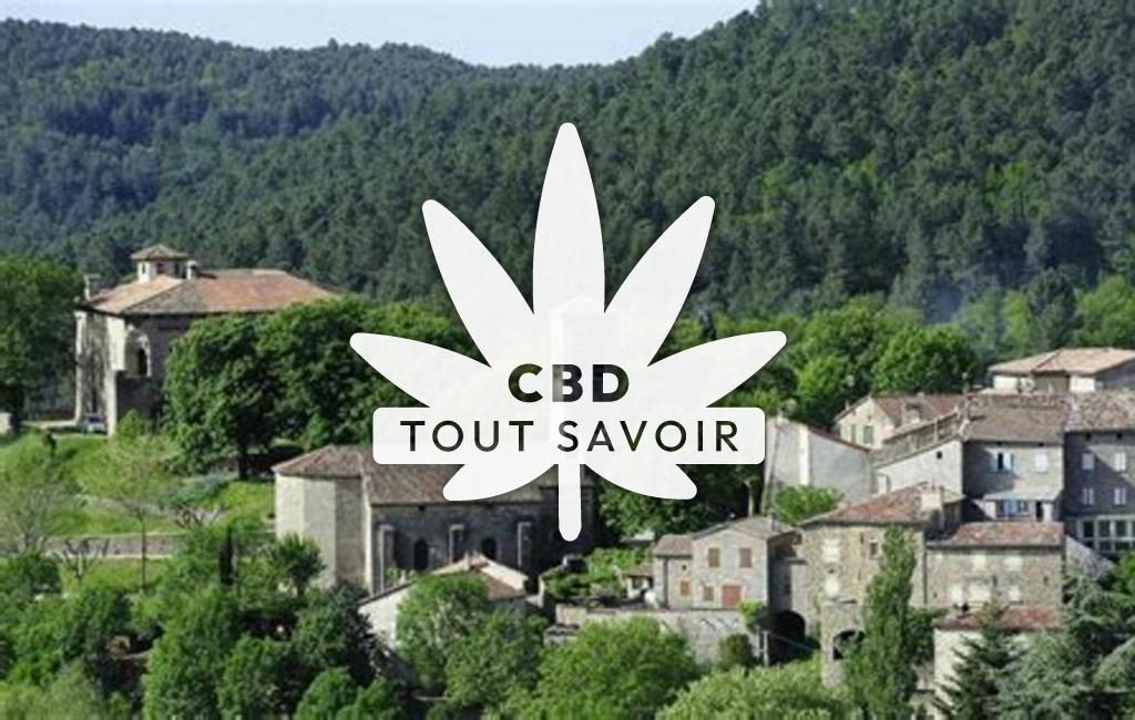 Village à Joannas avec feuille Cannabis CBD