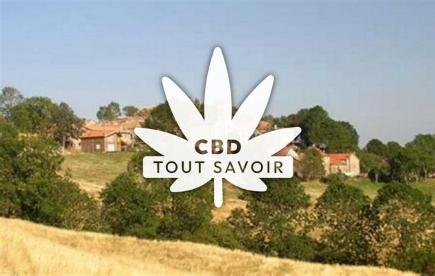 Village à Loubaresse avec feuille Cannabis CBD