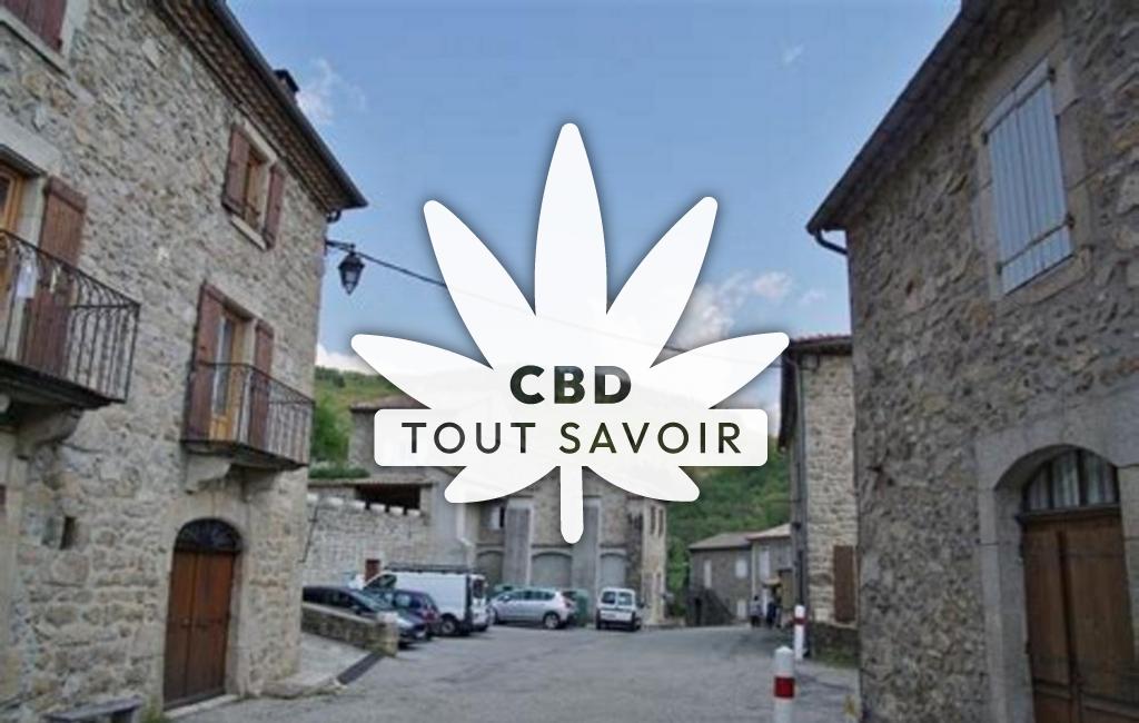 Village à Prunet avec feuille Cannabis CBD