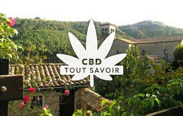 Village à Rocles avec feuille Cannabis CBD